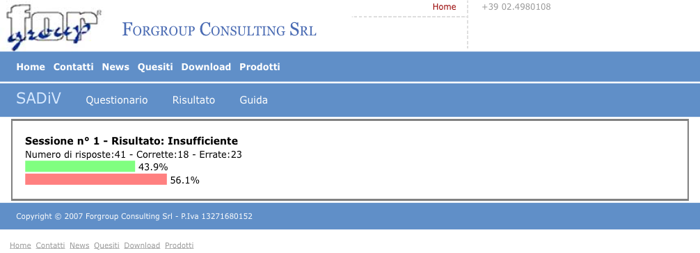 SADiV GDPR Risultato